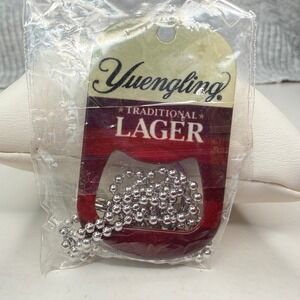 NEW Yuengling Lager Bottle Opener Keychain Silver Ball Chain Promo Necklace